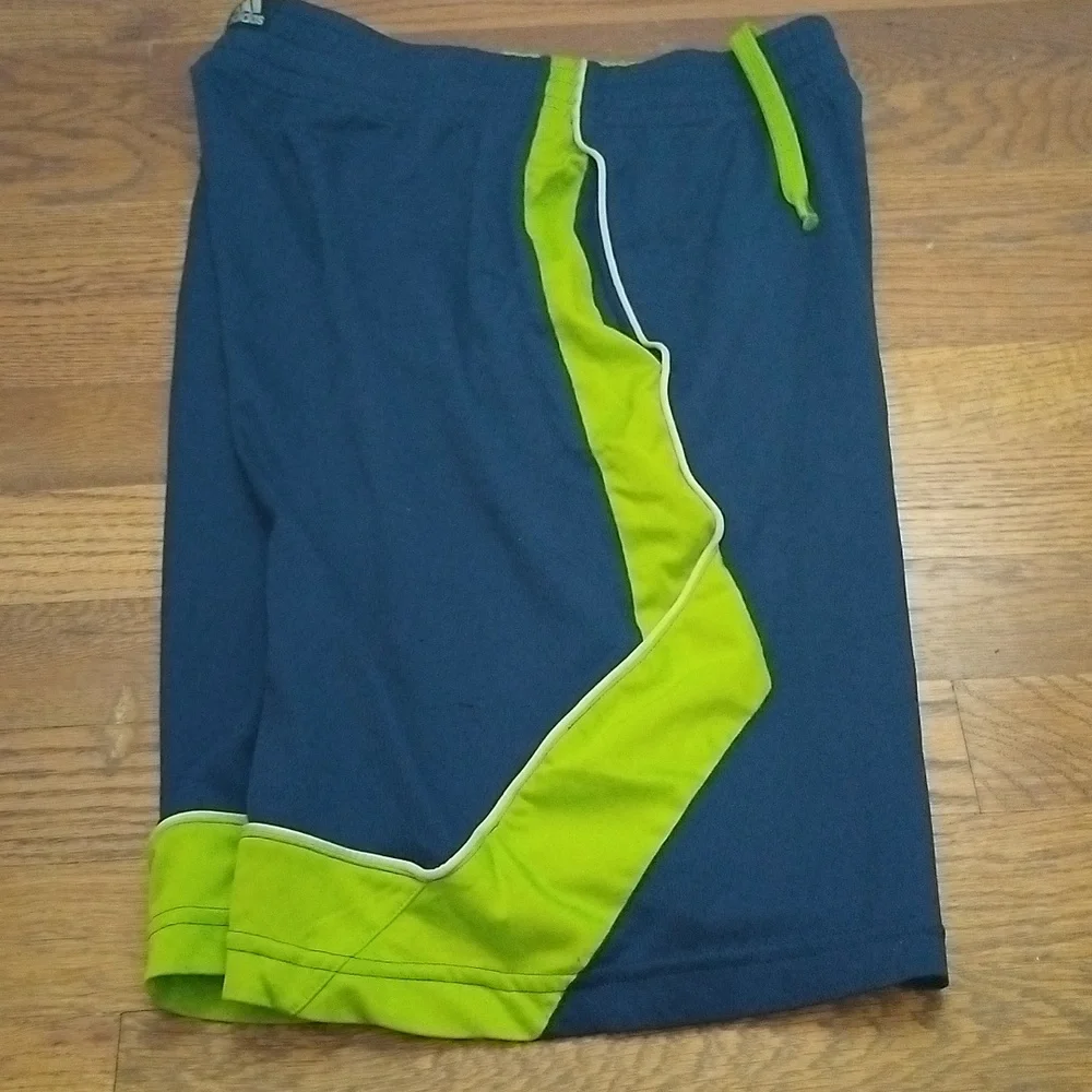 Adidas Basketball Shorts Youth Size 10/13 Blue and Lime Green